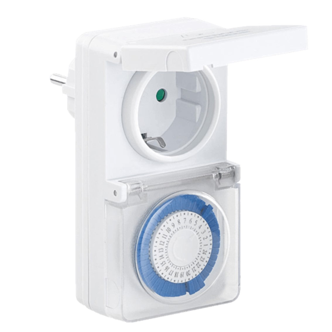 Programador silver electronic analógico - 24 horas - 3600w - 250v - 16a - 50hz - ip 44 - ajustanble 30 minutos - 24h