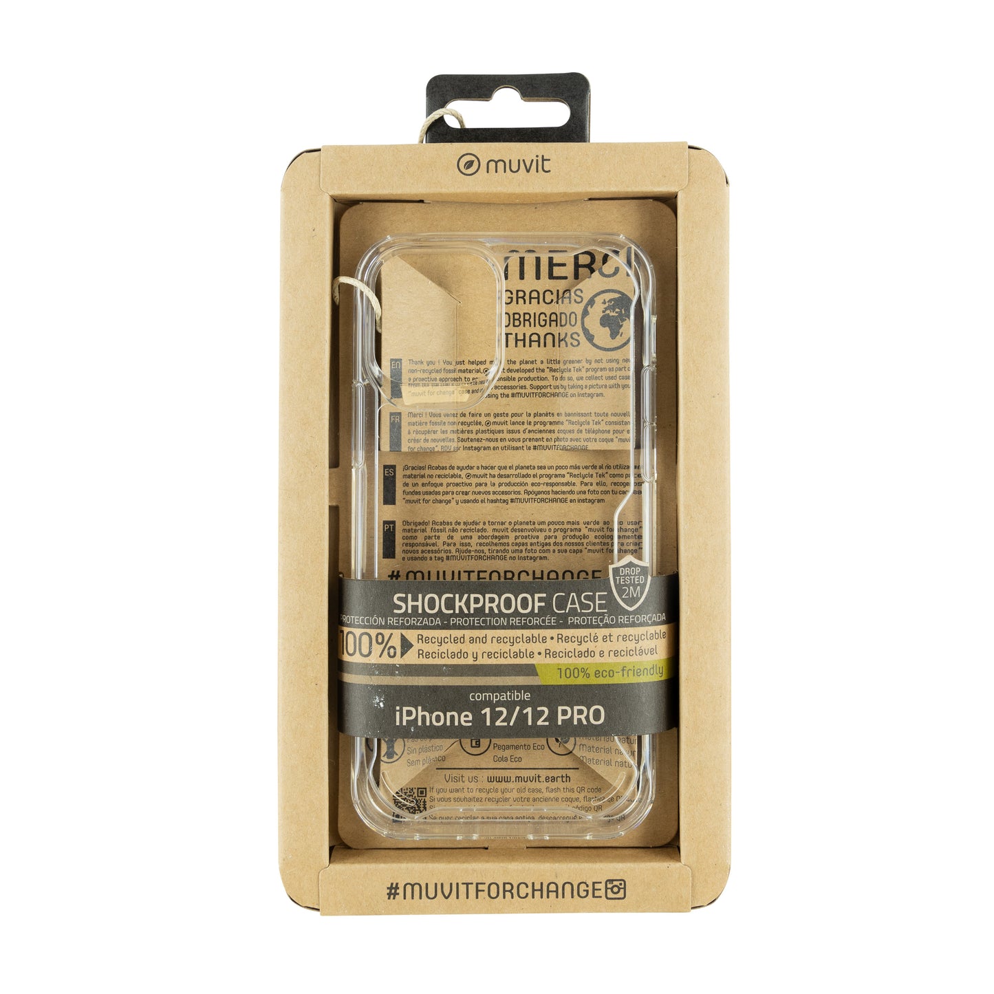 Funda muvit shockproof 2m para apple iphone 12 - 12 pro transparente