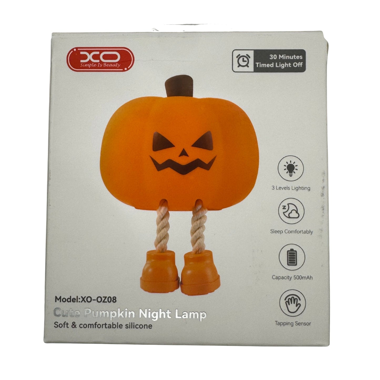 Lámpara de Noche Calabaza Halloween – Silicona Suave, Táctil y Recargable