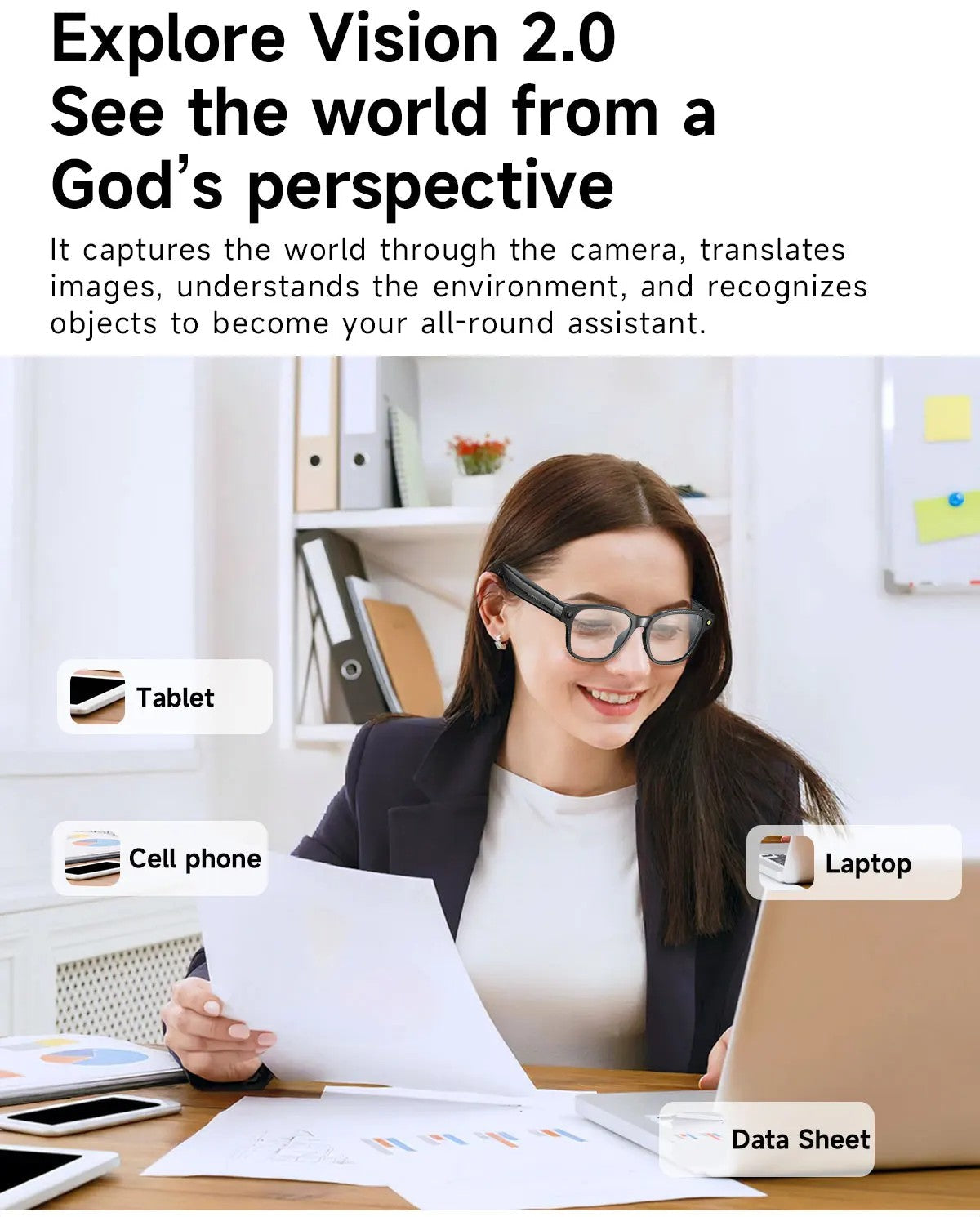 Gafas Inteligentes 4K Ultra HD EBOX – Cámara 8MP, Traducción IA y Música Bluetooth