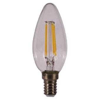 Bombilla led kodak filamento cristal vela c37 -  e14 -  470lm -  calido 3000k -  4w=40w -  no regulable