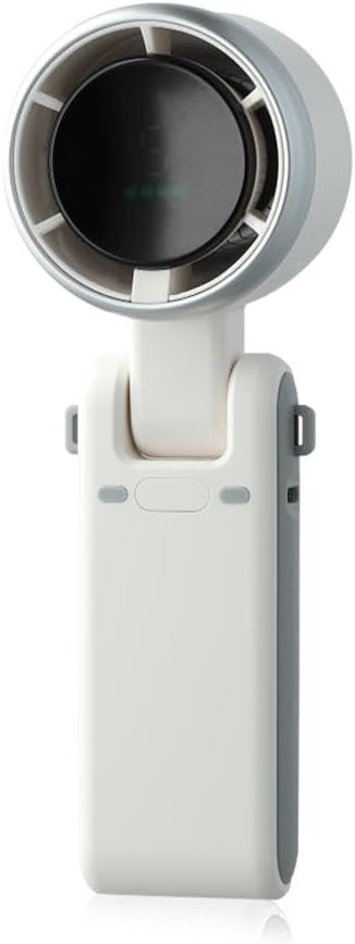 Mini Ventilador Turbo de Mano Plegable con Pantalla LED – 5 Velocidades, 180° Ajustable, Recargable USB Tipo C