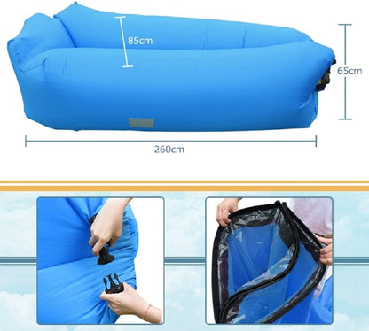 Sofá Inflable Portátil Impermeable con Cojines – Ideal para Camping, Playa, Piscina y Fiestas