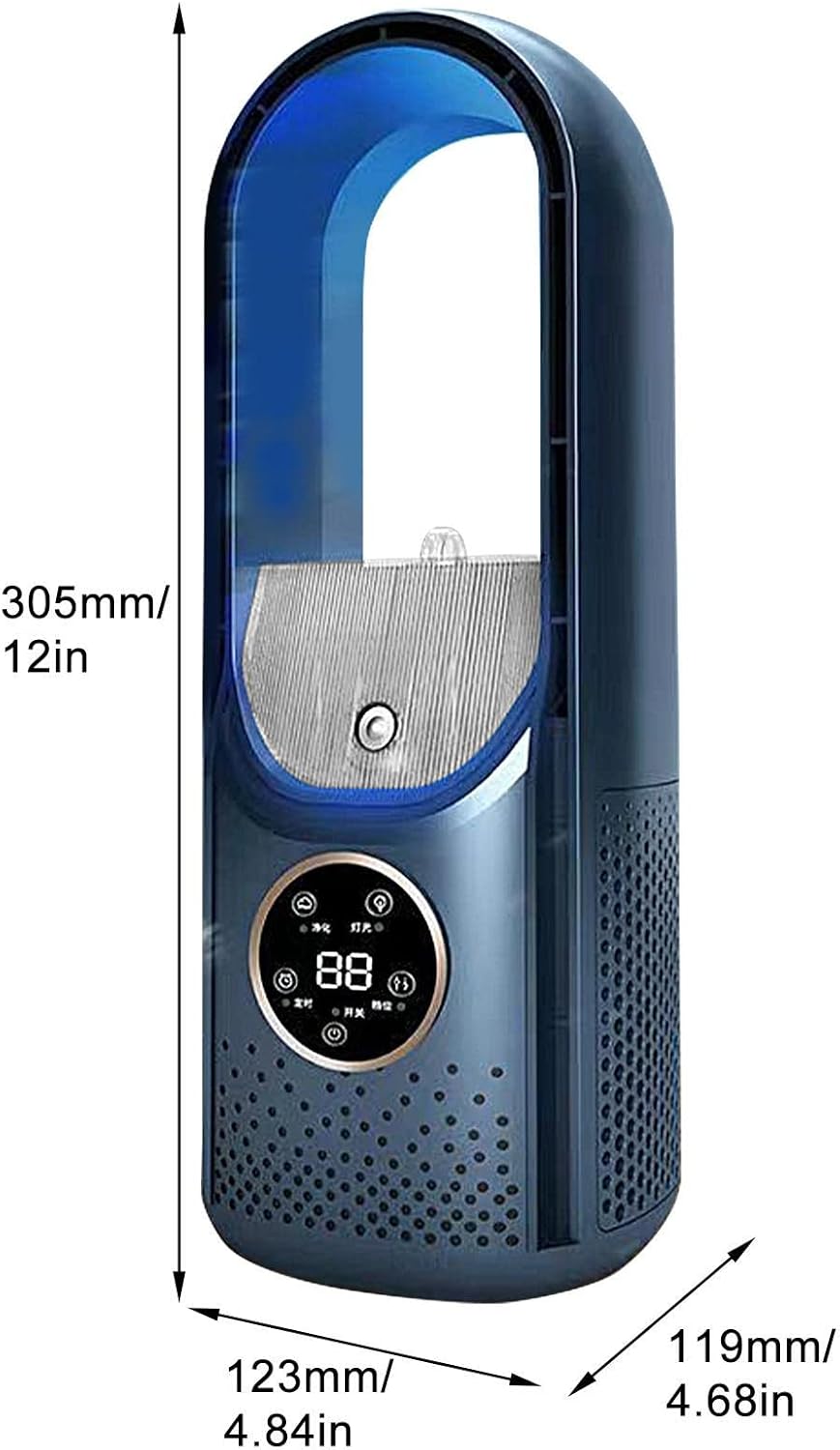 Mini Aire Acondicionado Portátil Sin Aspas – Ventilador USB 6 Velocidades con Temporizador y Luz Ambiental