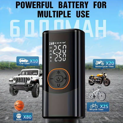 Inflador automático con bateria recargable, luz LED