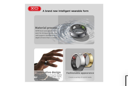 Anillo Inteligente Smart Ring – Monitoreo de Sueño, Oxígeno y Ritmo Cardíaco (Color Negro Metálico)