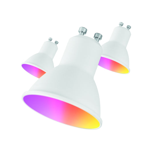 Bombilla muvit io gu10 5.5w rgb pack 3 unidades