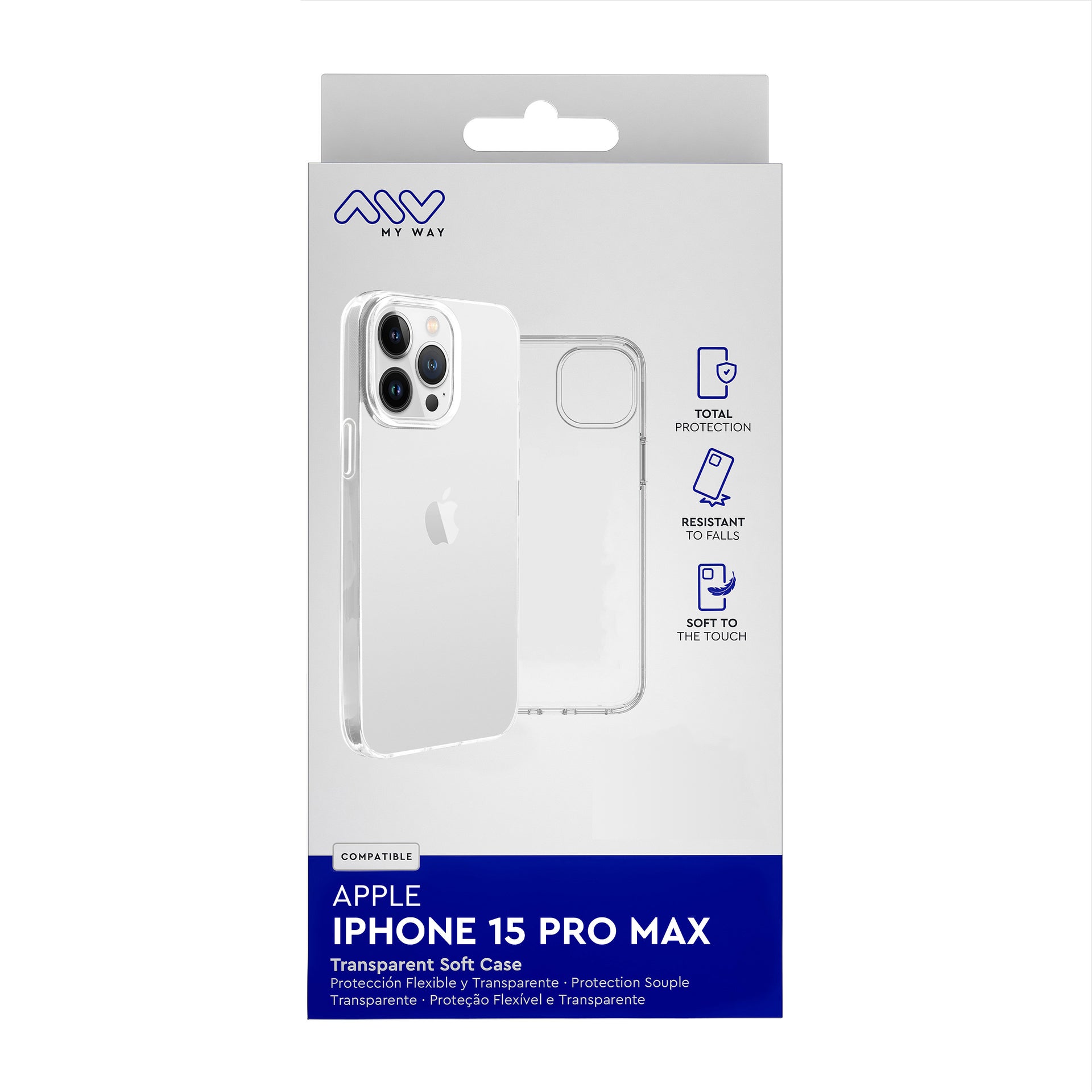 Carcasa myway para apple iphone 15 pro max transparente