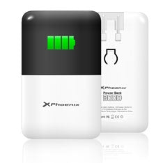 Cargador ac + bateria portatil 2 en 1  phoenix power bank 3000 ma  ipad - iphone - tablet - moviles - smartphones - mp4 - gps - cualquier dispositivo cargable con usb - micro usb - mini usb