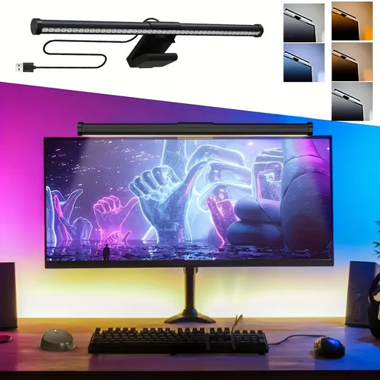 Barra LED RGB para Monitor y Portátil con Regulación Continua – Luz Colgante para Protección Ocular